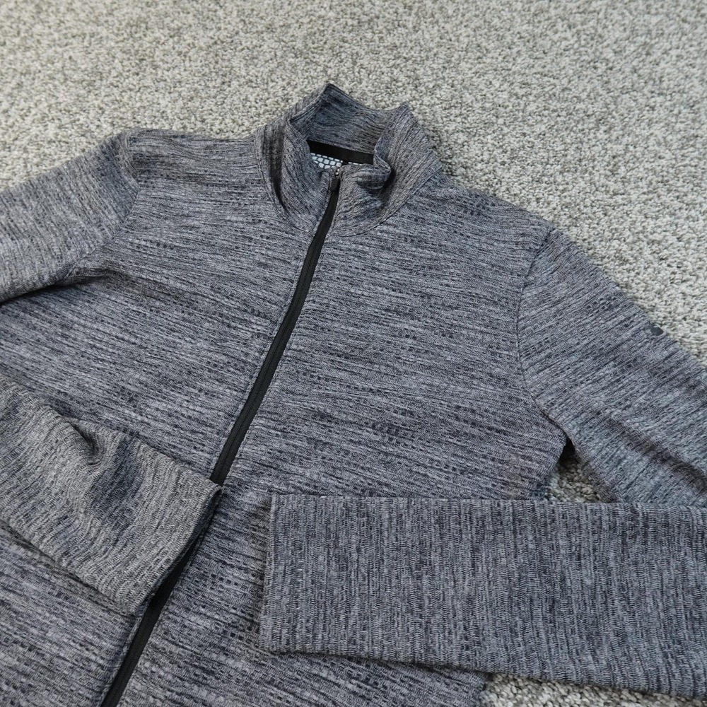 Nike Golf Jacket Womens M Gray Dri FIT Full Zip Waffle Knit‎ Grid Fleece Track